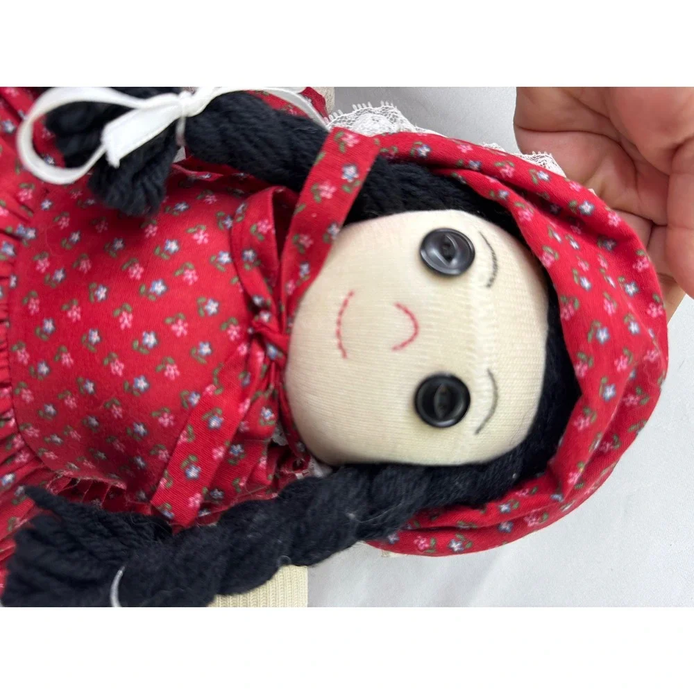 Laura Ingalls Wilder Little Town on the Prairie Rag Doll Red Floral 15 inch VTG